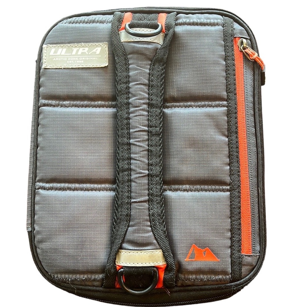 Arctic Zone Expandable Lunch Box with 4 containers & 2 Ice packs - Grey/Orange